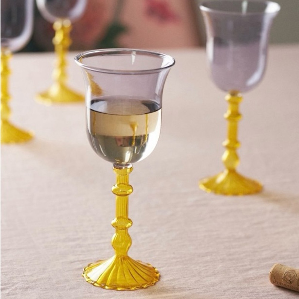 Anthropologie Cinzia Wine Glass Set of 4 NWT